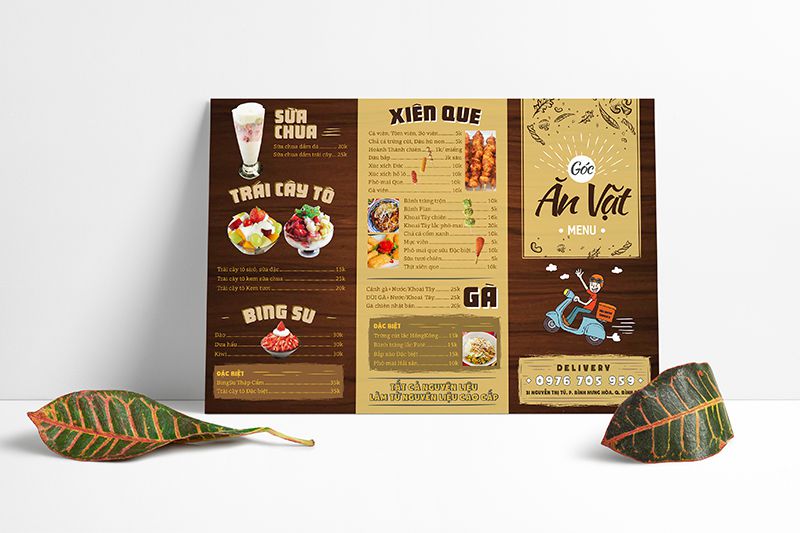 Mẫu in menu bìa cứng lấy ngay A3