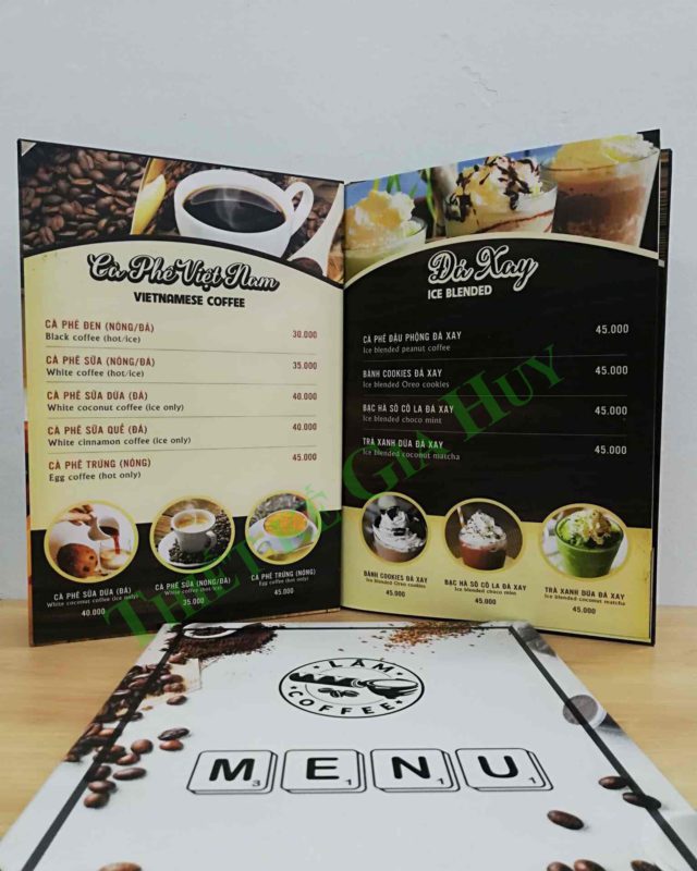 IN MENU LẤY TRONG NGÀY - cà phê