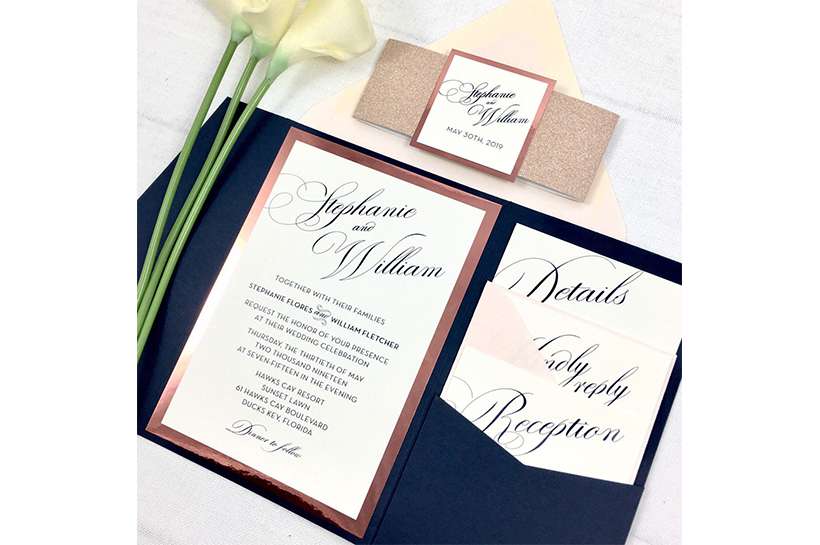 Mẫu thiệp mời ép kim