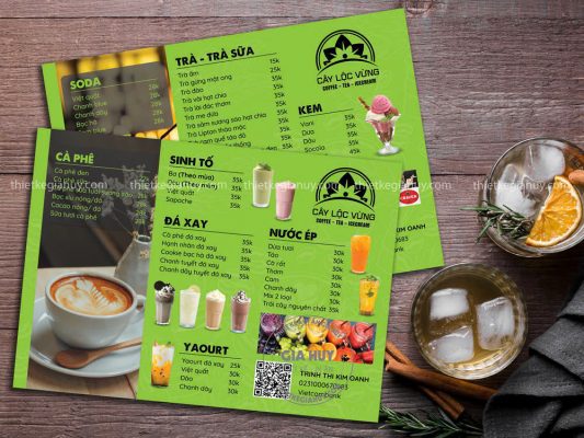 Menu để quầy có QR code
