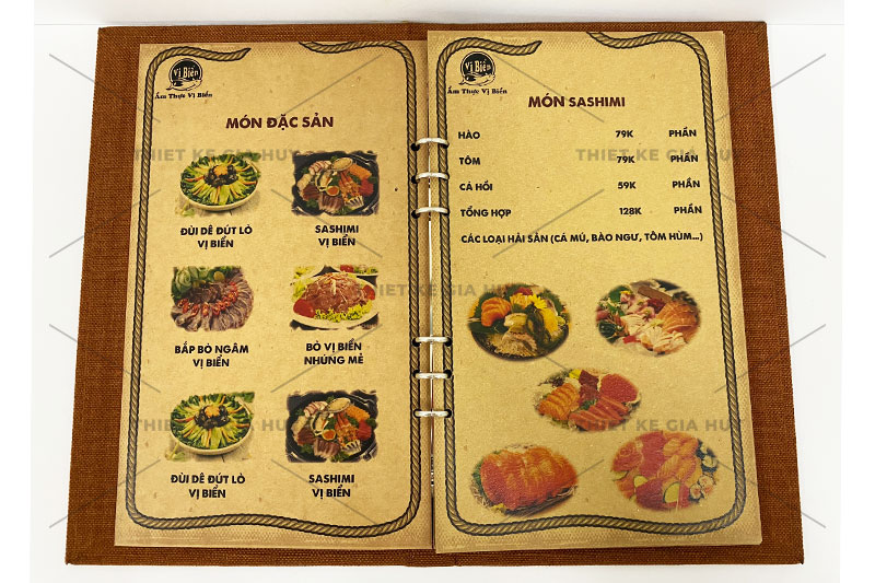 mẫu thiết kế menu nhà hàng hải sản
