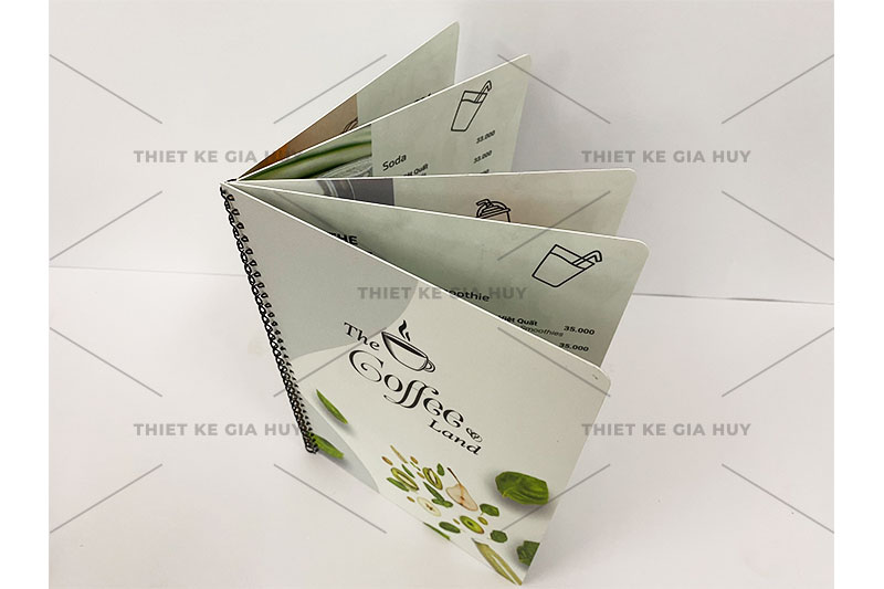 mẫu menu quán cafe chất liệu nhựa chống thấm nước