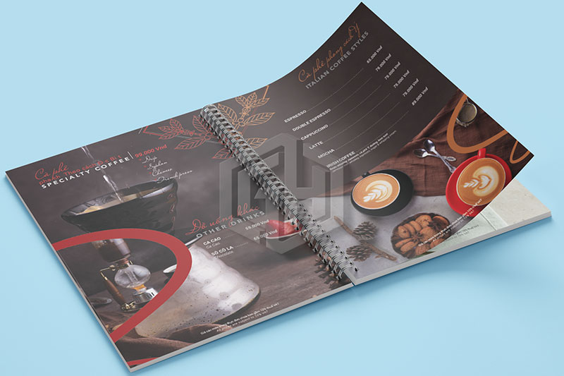 mẫu thiết kế menu quán cafe đẹp