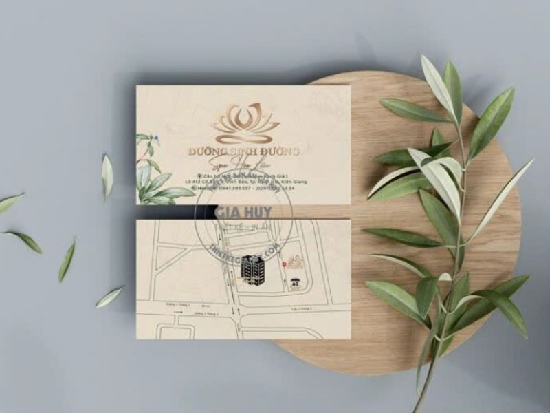 card visit có họa tiết hoa sen gợi vẻ đẹp thuần khiết thu giản phương đông