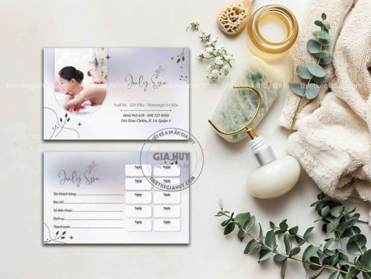 card visit spa nền trắng sang trọng thanh lịch gợi cảm