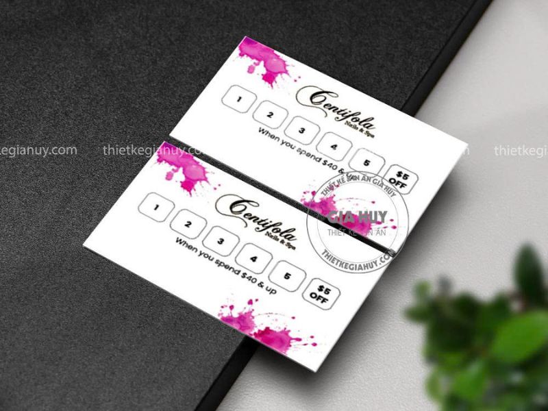 mẫu thẻ tích điểm nails & spa