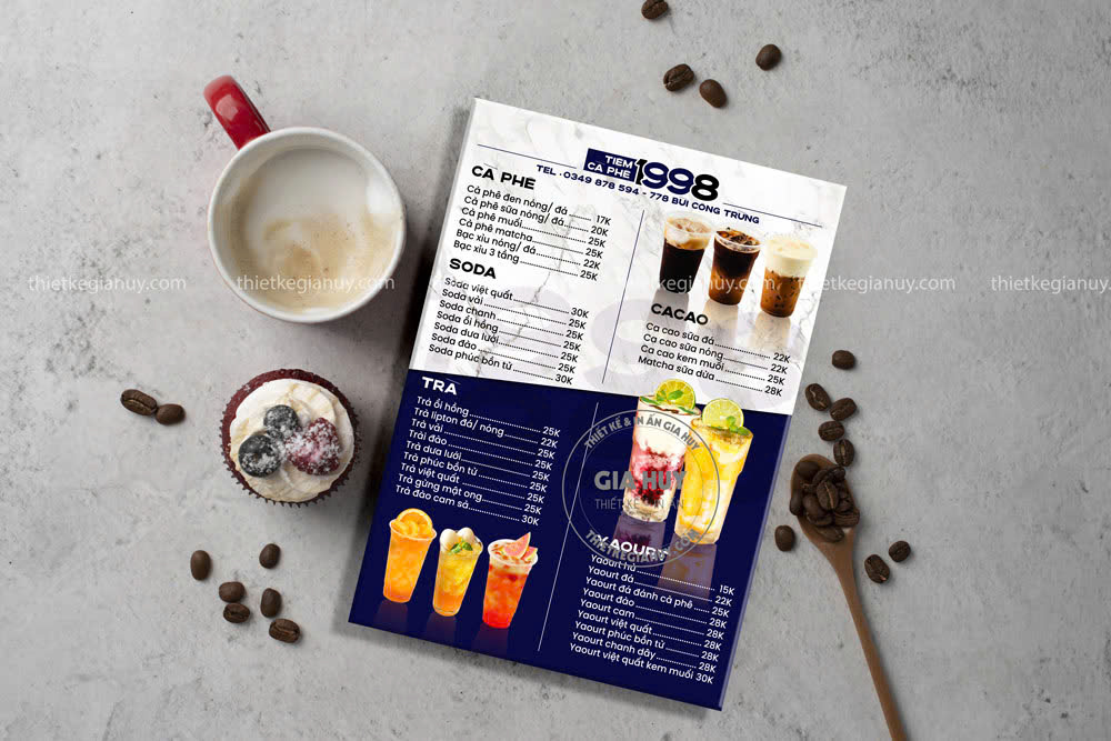 mẫu menu thiết kế độc đáo