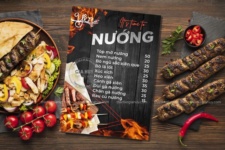 gợi ý mẫu menu quán nướng