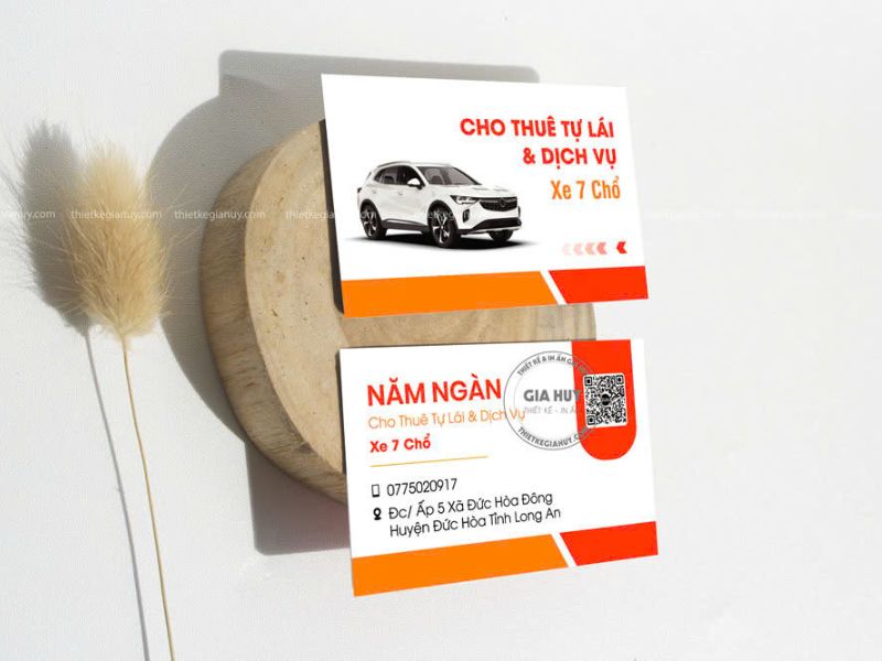 danh thiếp cho thuê xe tự lái và dịch vụ