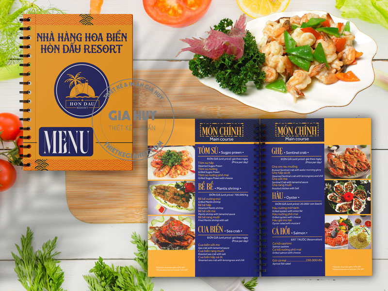 menu nha hang hoa bien hon dau resort