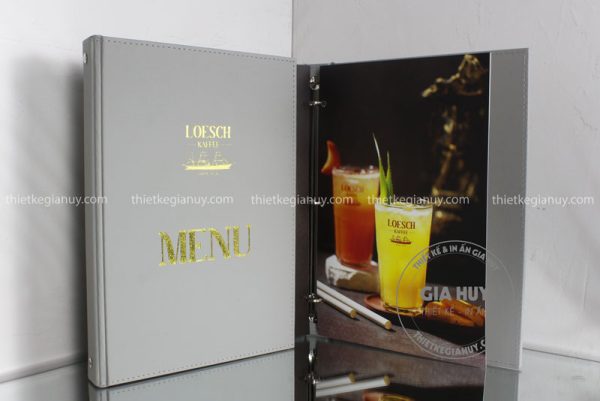 menu quán cafe bìa da