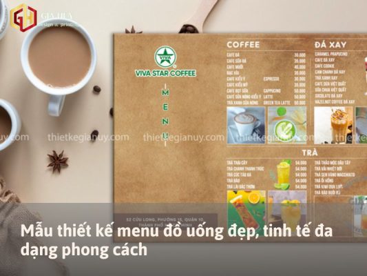 các mẫu thiết kế menu đồ uống đẹp