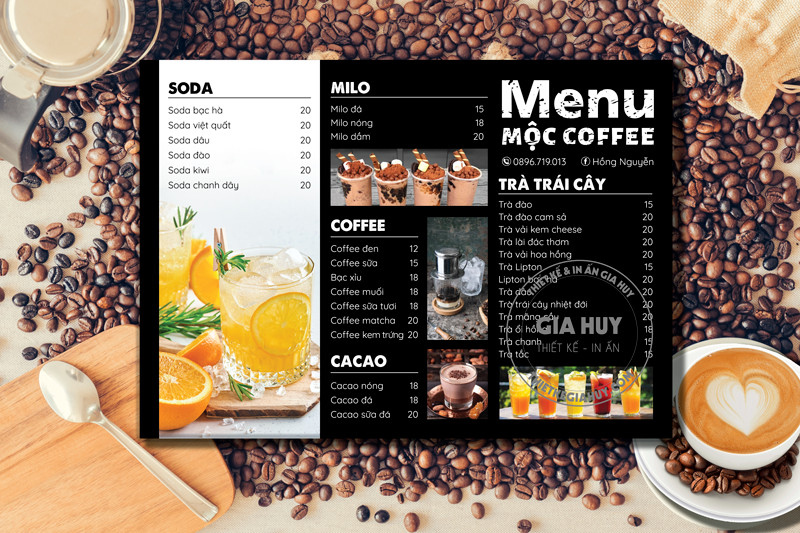 menu đồ uống