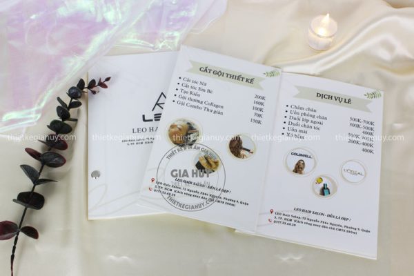 menu hair salon
