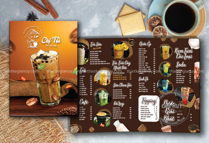 thiết kế menu đồ uống