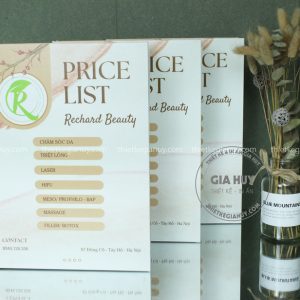 in menu price list rechard beauty