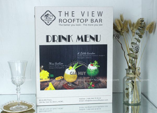 menu the view rooptop bar