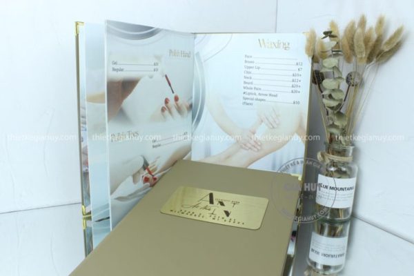 mẫu menu bìa da đóng cuốn a4 an art