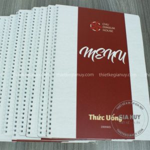 mẫu menu nhựa gáy lò xo Chu Dimsum House
