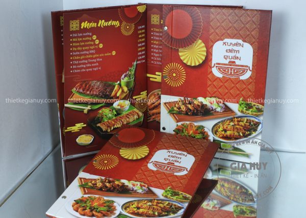 Menu bìa cứng gáy ốc ngoài