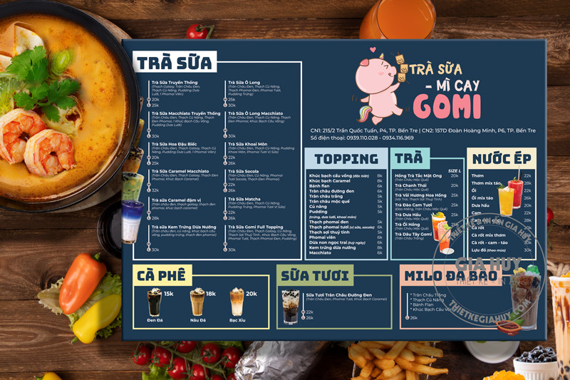 menu ăn vặt dễ thương