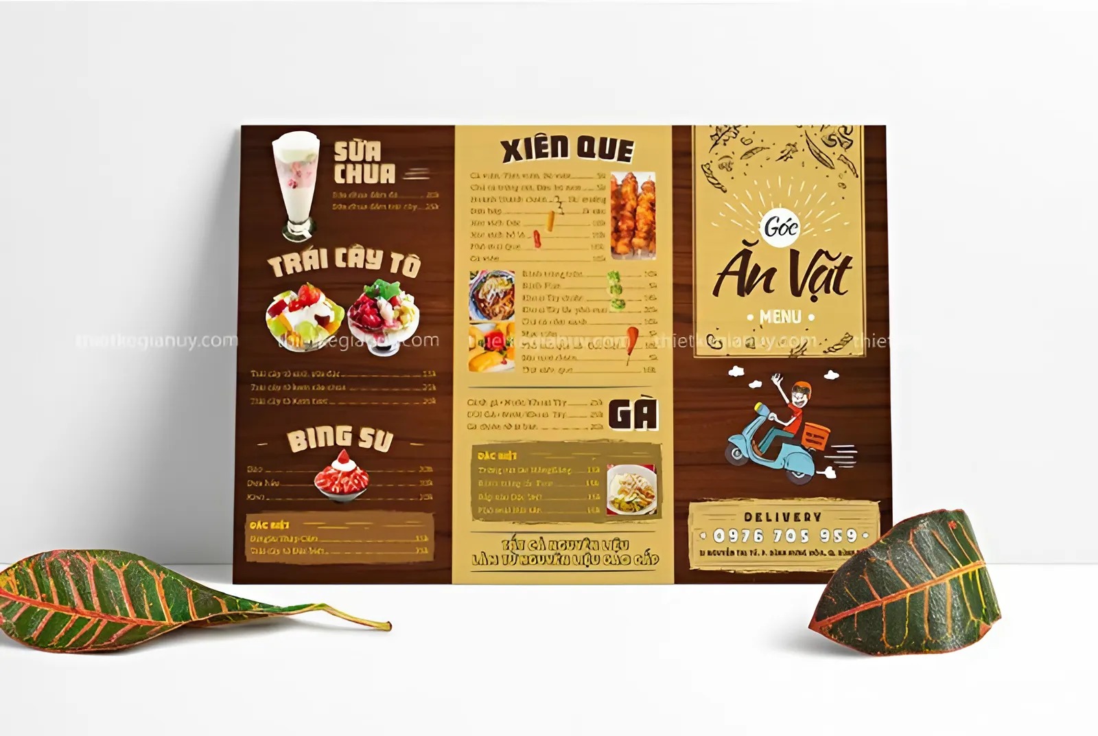 mẫu menu quán ăn vặt treo tường