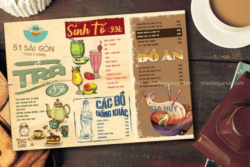 menu ăn vặt đẹp
