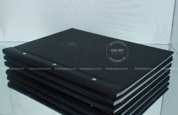 menu bìa da đóng cuốn nhà hàng Akiko Sushi