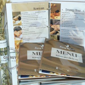 menu spa sang trọng
