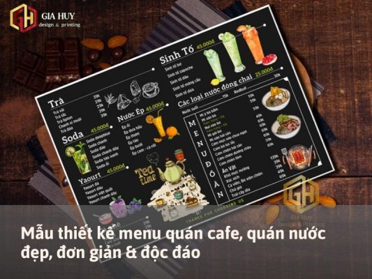 các mẫu menu cafe