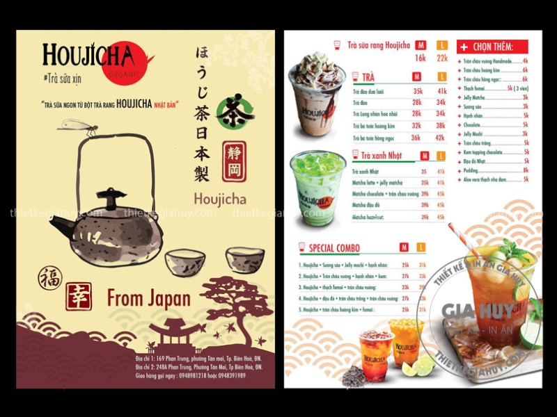 mẫu menu quán trà sữa