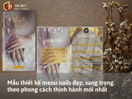 tổng hợp các mẫu thiết kế menu nails