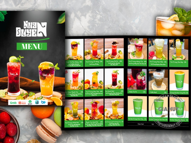 Mẫu menu trà sữa nhiệt đới