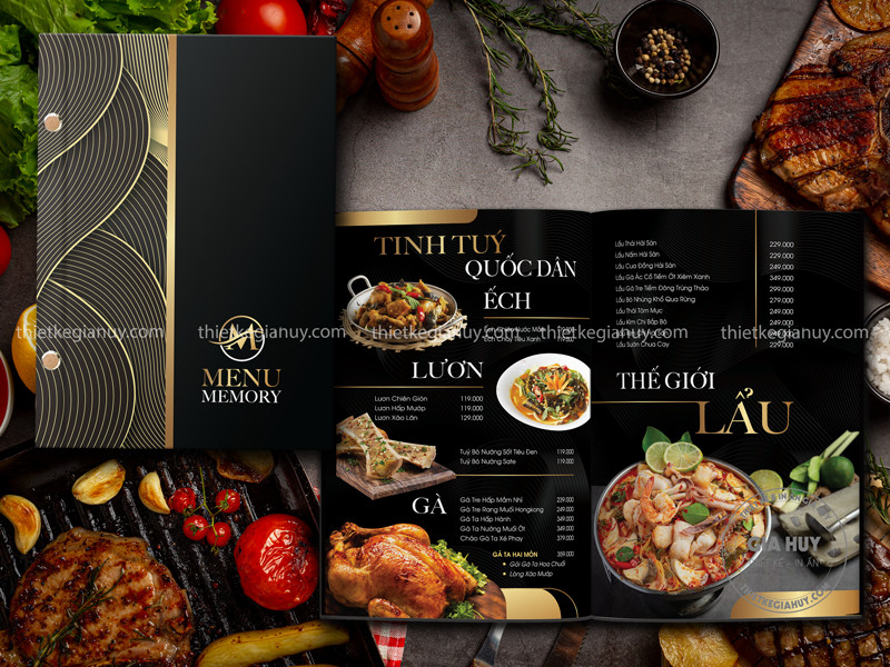 mau thiet ke menu nha hang tone mau den sang trong
