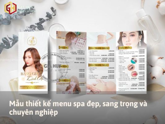 mẫu thiết kế menu spa