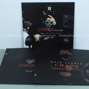 menu bìa cứng đóng cuốn hair sakin chaos