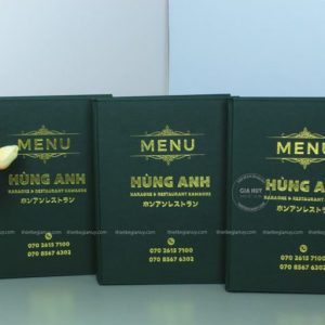 mẫu menu bìa da quán karaoke Hùng Anh
