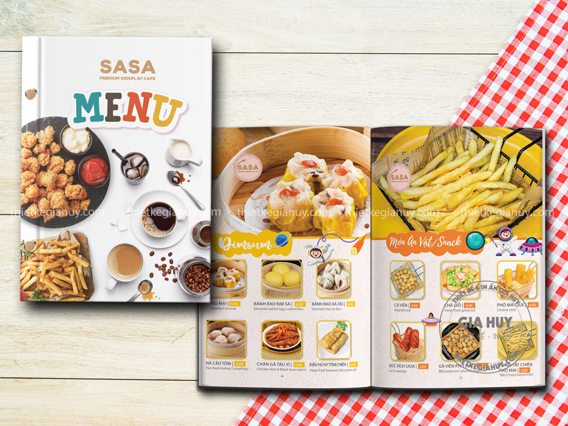 thiết kế menu đồ ăn vặt