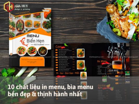 các chất liệu in menu