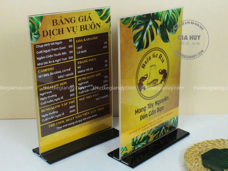 in menu mica giá rẻ