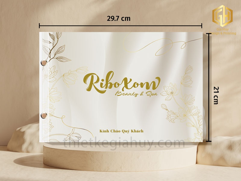 kích thước menu ngang