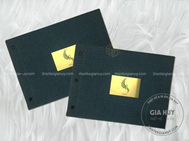 Menu vải khổ ngang đóng gáy ốc ngoài