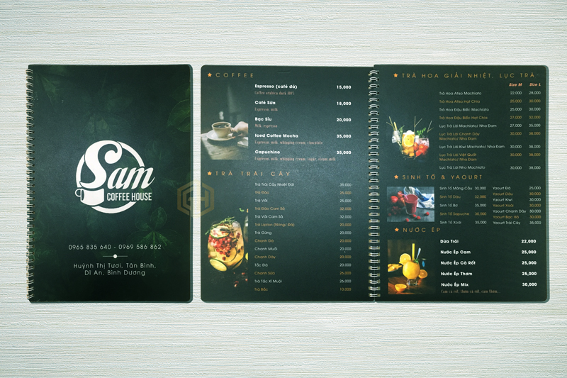 menu nhựa cán màng laminate