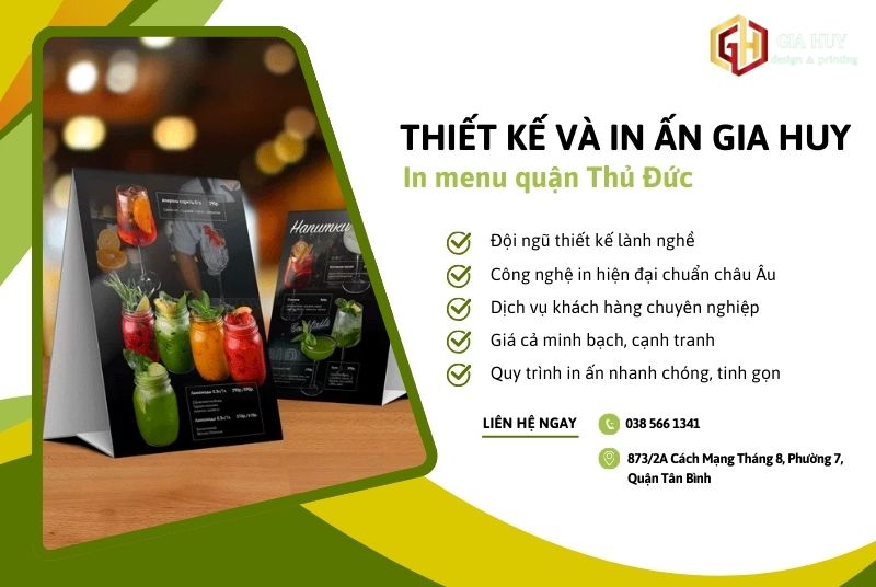 in menu Thủ Đức