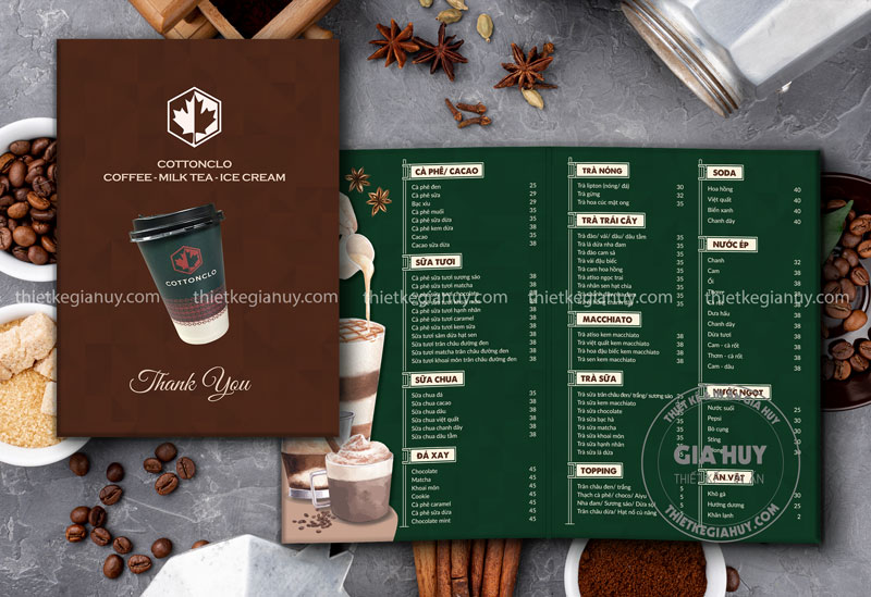 Làm menu cà phê