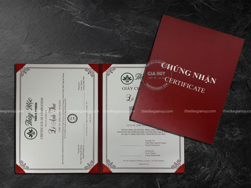mẫu giấy chứng nhận in hình cá nhân