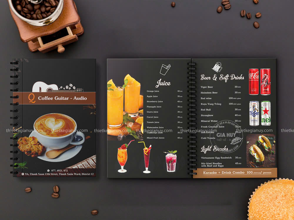 mẫu menu cà phê đẹp