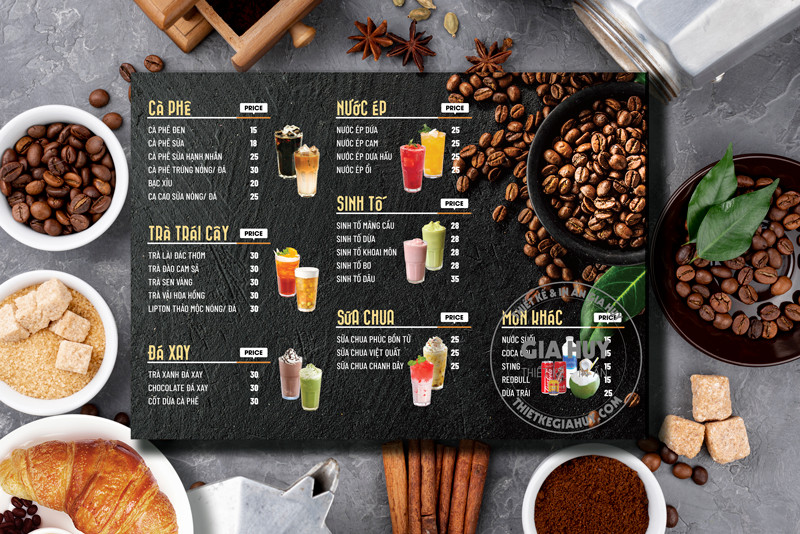 mẫu menu coffee đẹp