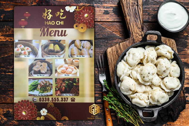 menu nhựa bảng