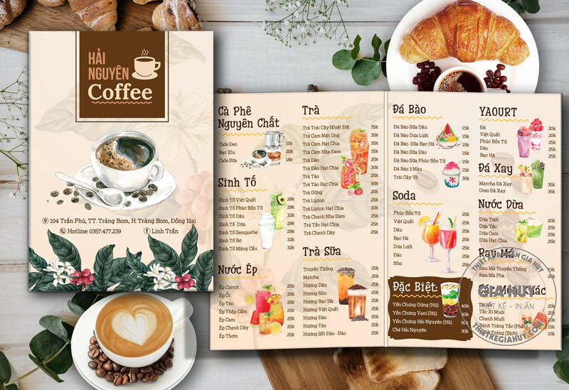 menu coffee đẹp